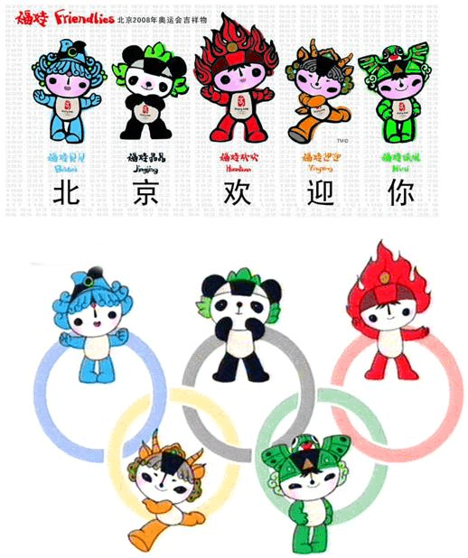 2008年北京奥运会的吉祥物分别是什么？五个福娃背后的故事